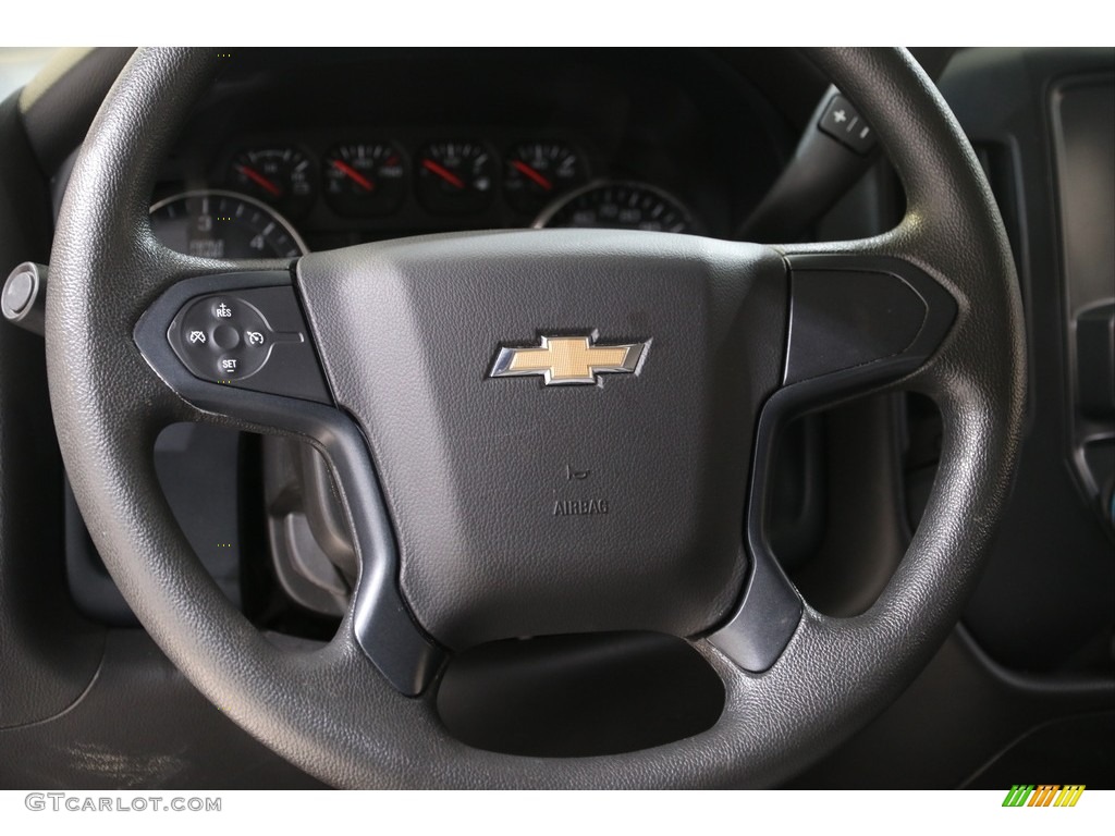 2018 Chevrolet Silverado 1500 WT Double Cab 4x4 Dark Ash/Jet Black Steering Wheel Photo #140849847