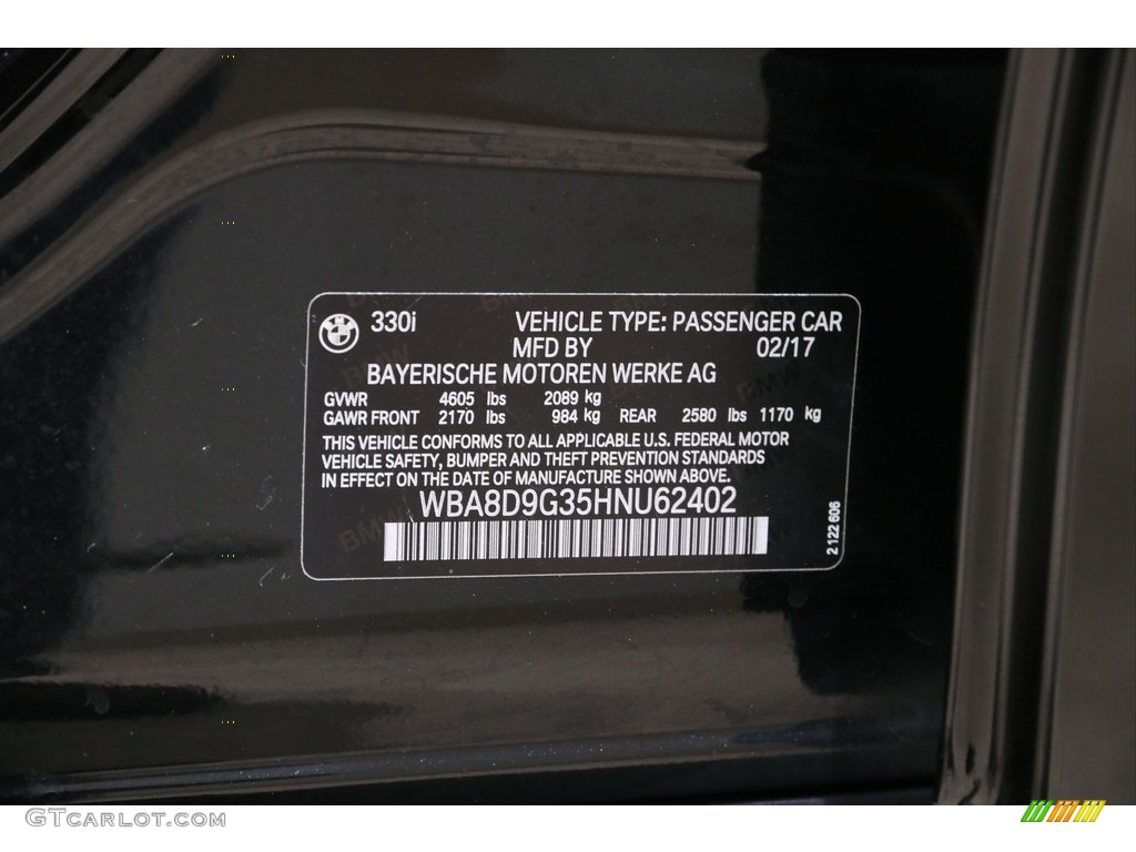 2017 3 Series 330i xDrive Sedan - Black Sapphire Metallic / Saddle Brown photo #26