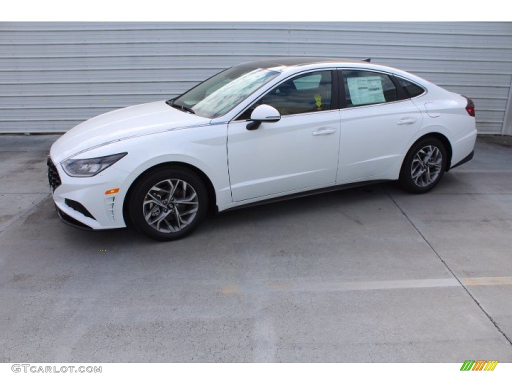 Quartz White 2021 Hyundai Sonata SEL Exterior Photo #140852608
