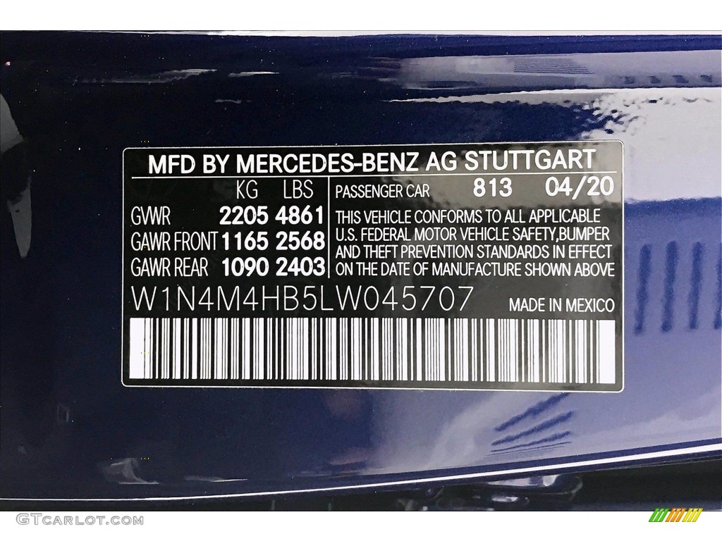 2020 Mercedes-Benz GLB 250 4Matic Color Code Photos