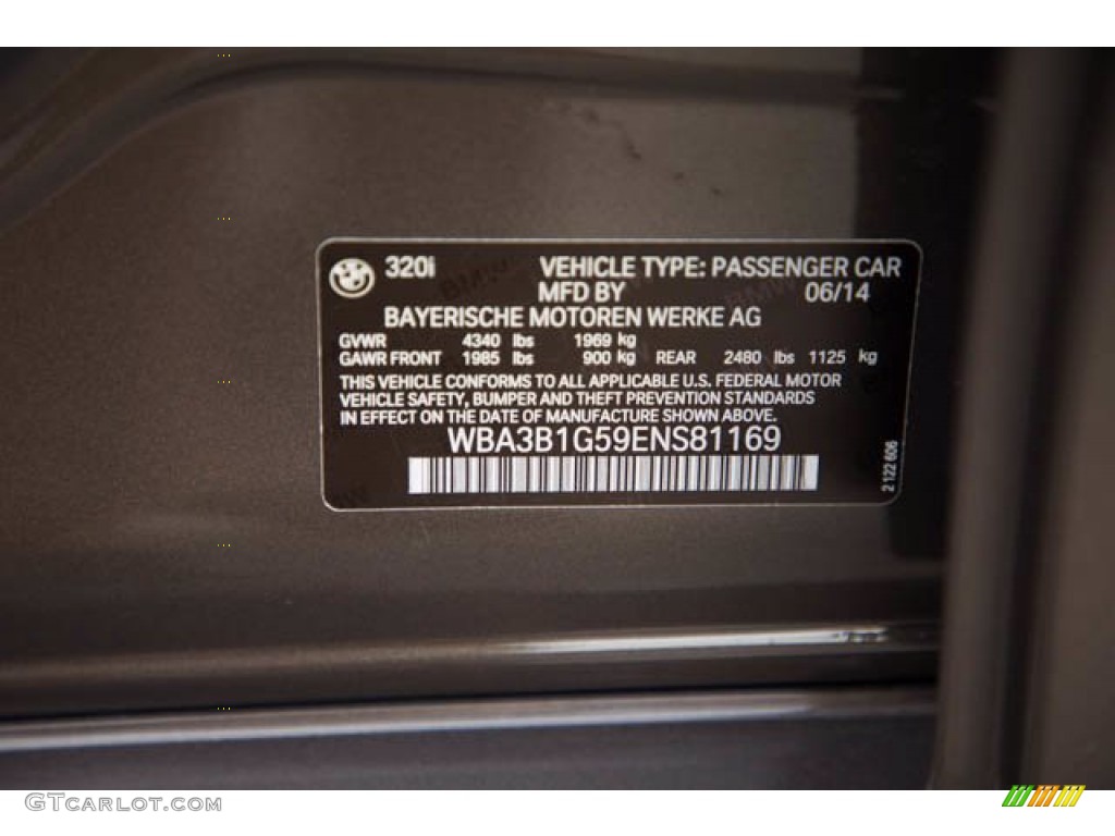 2014 3 Series 320i Sedan - Mineral Grey Metallic / Venetian Beige photo #38