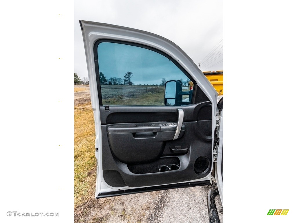 2011 Chevrolet Silverado 3500HD LT Extended Cab 4x4 Ebony Door Panel Photo #140866143