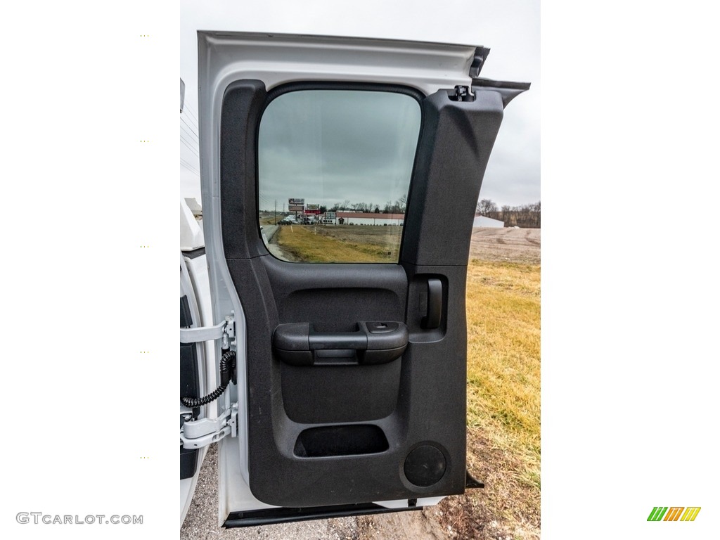 2011 Chevrolet Silverado 3500HD LT Extended Cab 4x4 Ebony Door Panel Photo #140866150