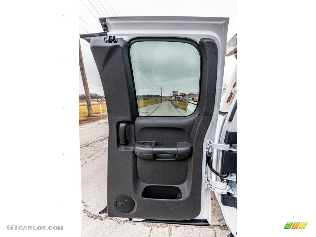 2011 Chevrolet Silverado 3500HD LT Extended Cab 4x4 Ebony Door Panel Photo #140866306