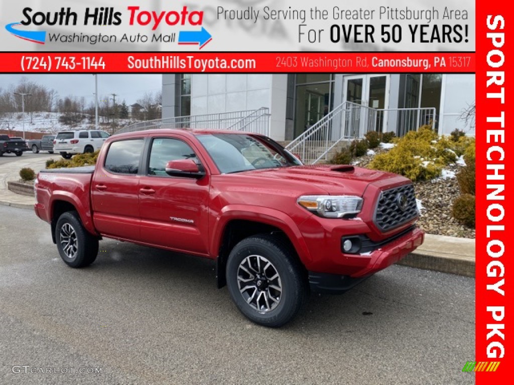 2021 Tacoma TRD Sport Double Cab 4x4 - Barcelona Red Metallic / TRD Cement/Black photo #1