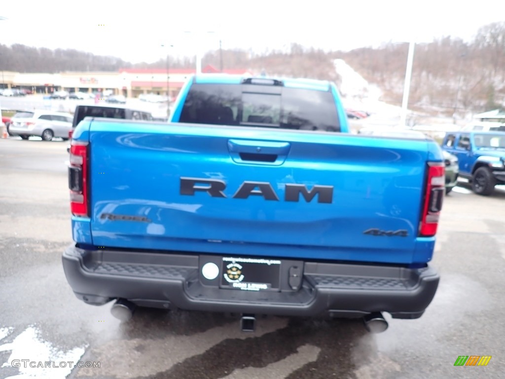2021 1500 Rebel Crew Cab 4x4 - Hydro Blue Pearl / Black photo #5
