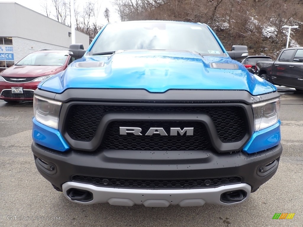 2021 1500 Rebel Crew Cab 4x4 - Hydro Blue Pearl / Black photo #9