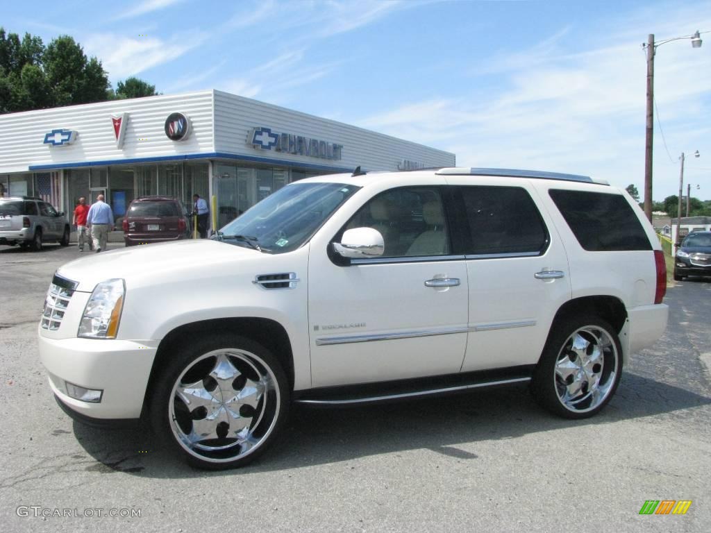 2007 Escalade AWD - White Diamond / Cocoa/Light Cashmere photo #1