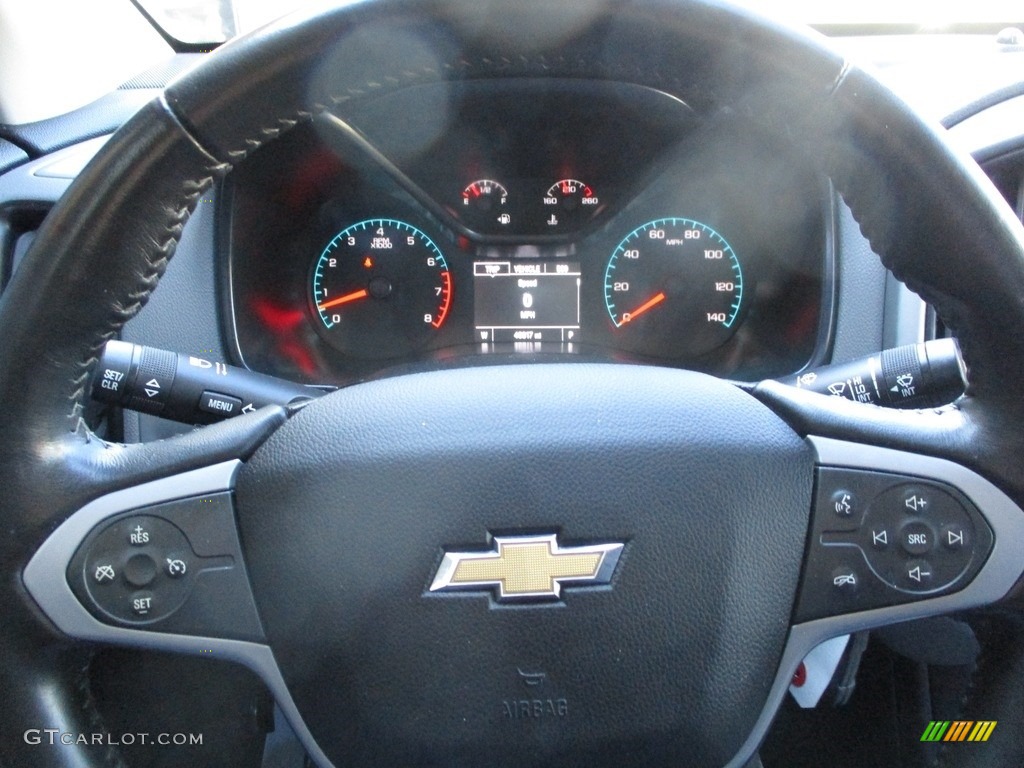 2015 Chevrolet Colorado LT Extended Cab 4WD Jet Black/Dark Ash Steering Wheel Photo #140874194