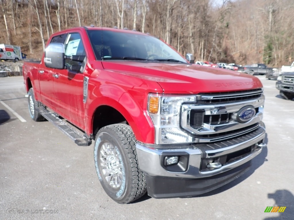 2021 F250 Super Duty XLT Crew Cab 4x4 - Rapid Red Metallic / Medium Earth Gray photo #2