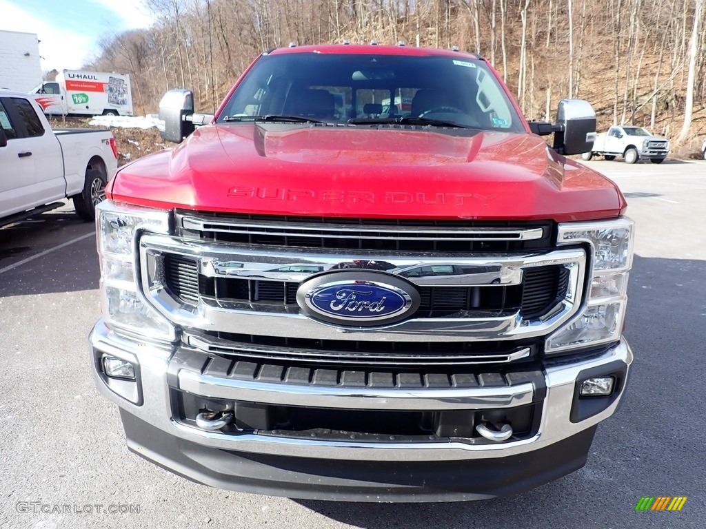2021 F250 Super Duty XLT Crew Cab 4x4 - Rapid Red Metallic / Medium Earth Gray photo #3