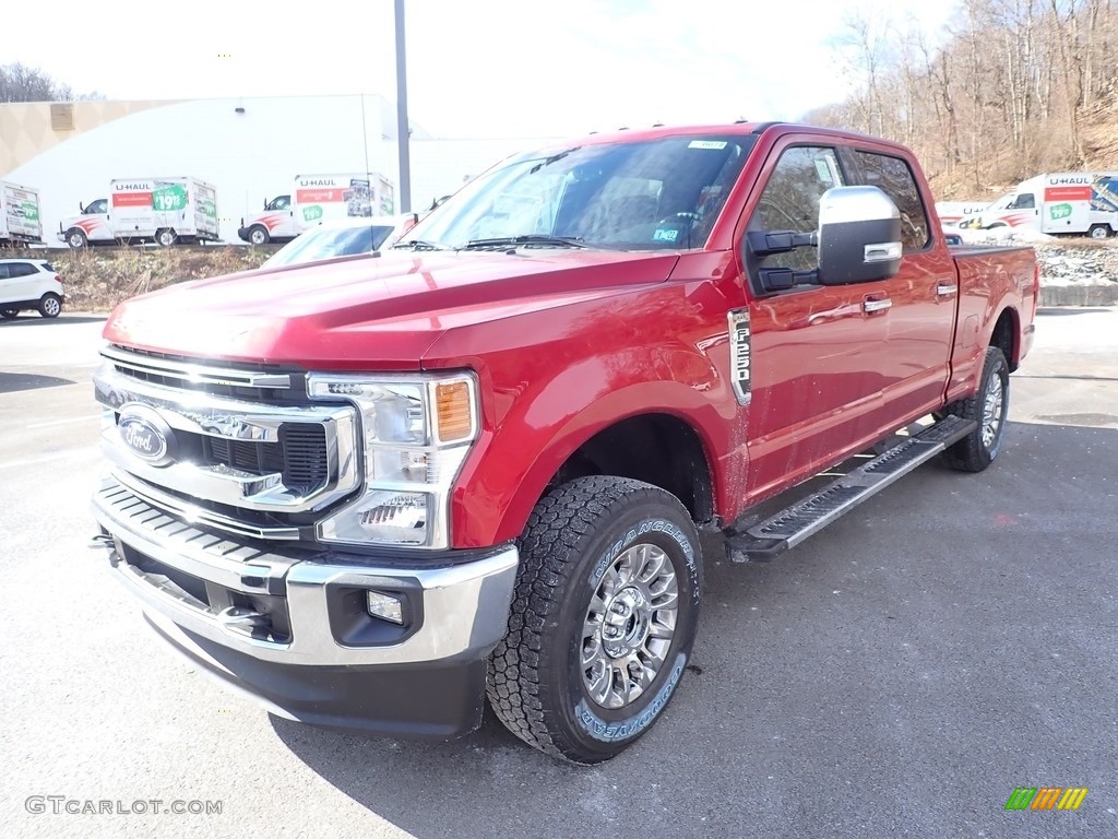 2021 F250 Super Duty XLT Crew Cab 4x4 - Rapid Red Metallic / Medium Earth Gray photo #4