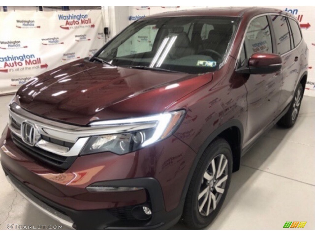 2021 Pilot EX-L AWD - Deep Scarlet Pearl / Beige photo #3