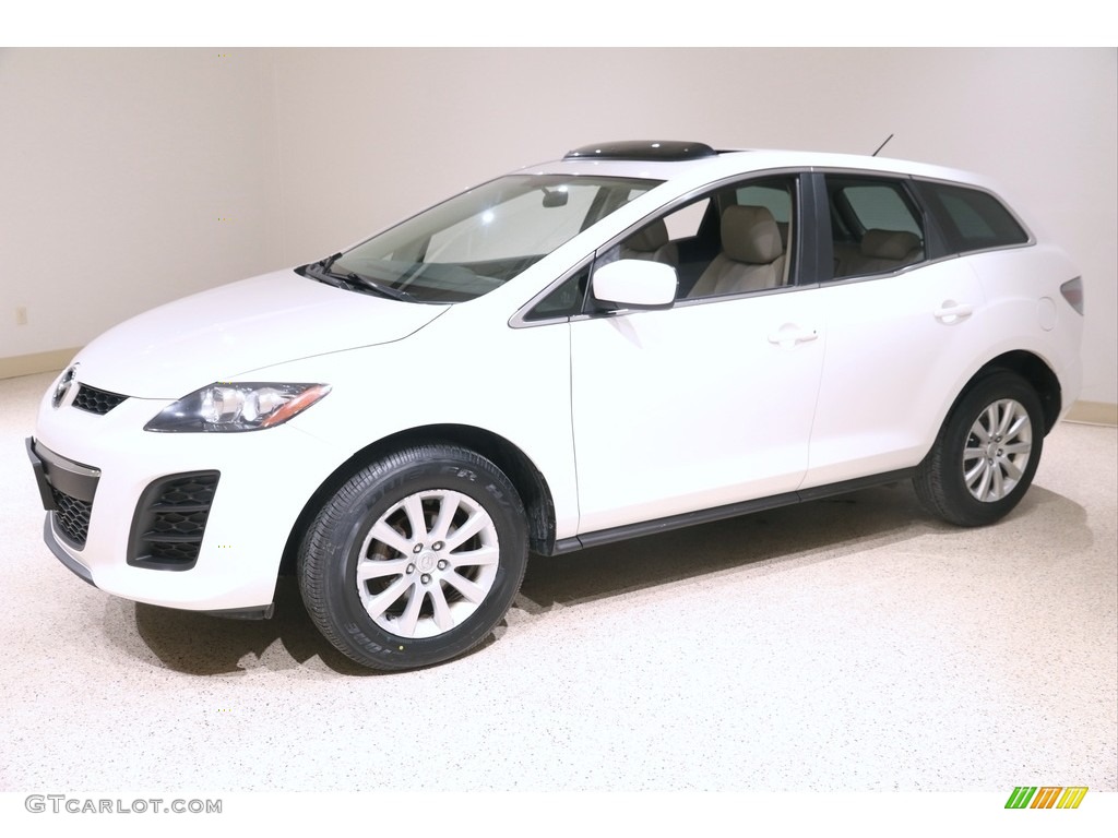 2010 CX-7 i Sport - Crystal White Pearl Mica / Sand photo #3