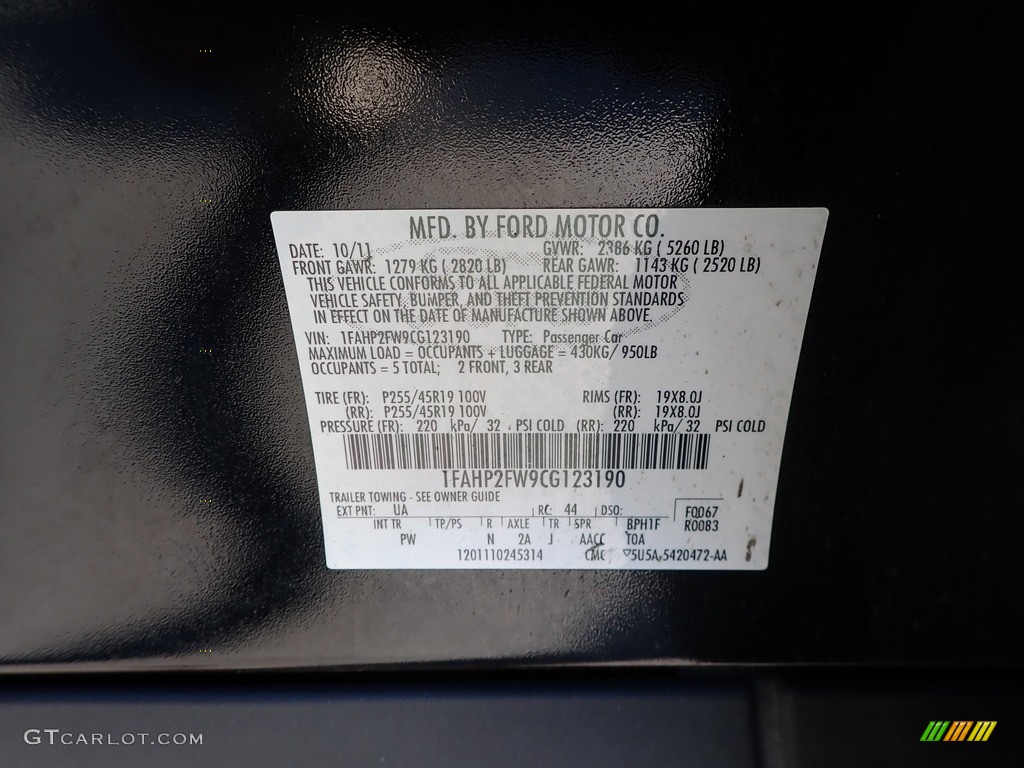 2012 Taurus Limited - Ebony Black / Charcoal Black photo #14