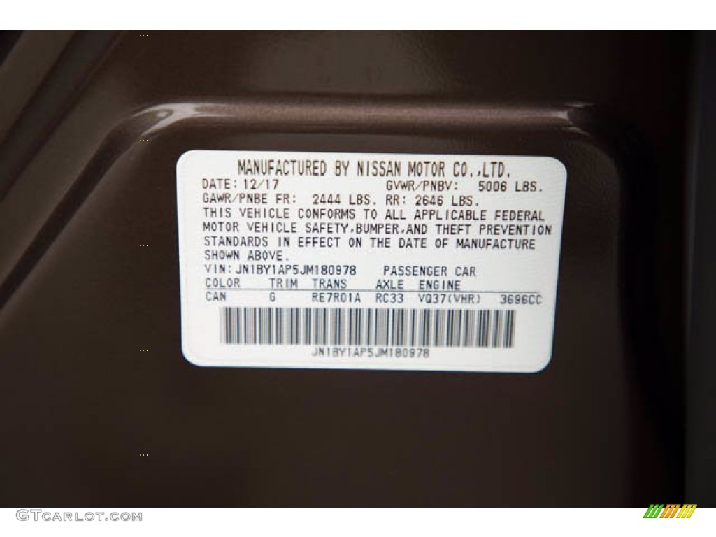 2018 Infiniti Q70 3.7 LUXE Color Code Photos