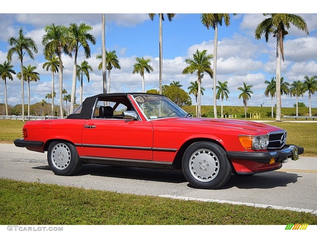 Signal Red 1989 Mercedes-Benz SL Class 560 SL Roadster Exterior Photo #140891582