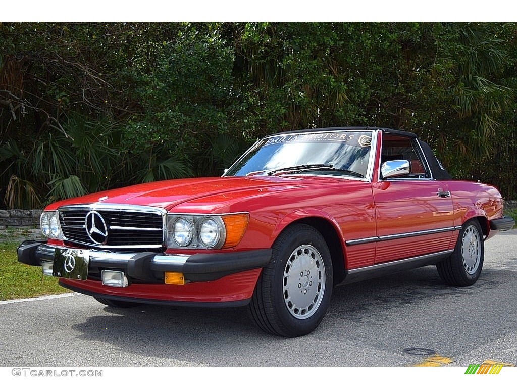 1989 SL Class 560 SL Roadster - Signal Red / Black photo #11