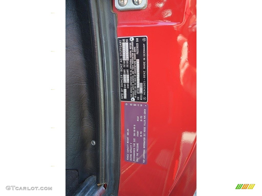 1989 SL Class 560 SL Roadster - Signal Red / Black photo #38