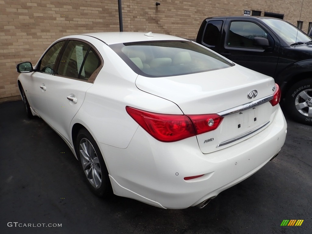 2014 Q 50 3.7 AWD Premium - Moonlight White / Wheat photo #2