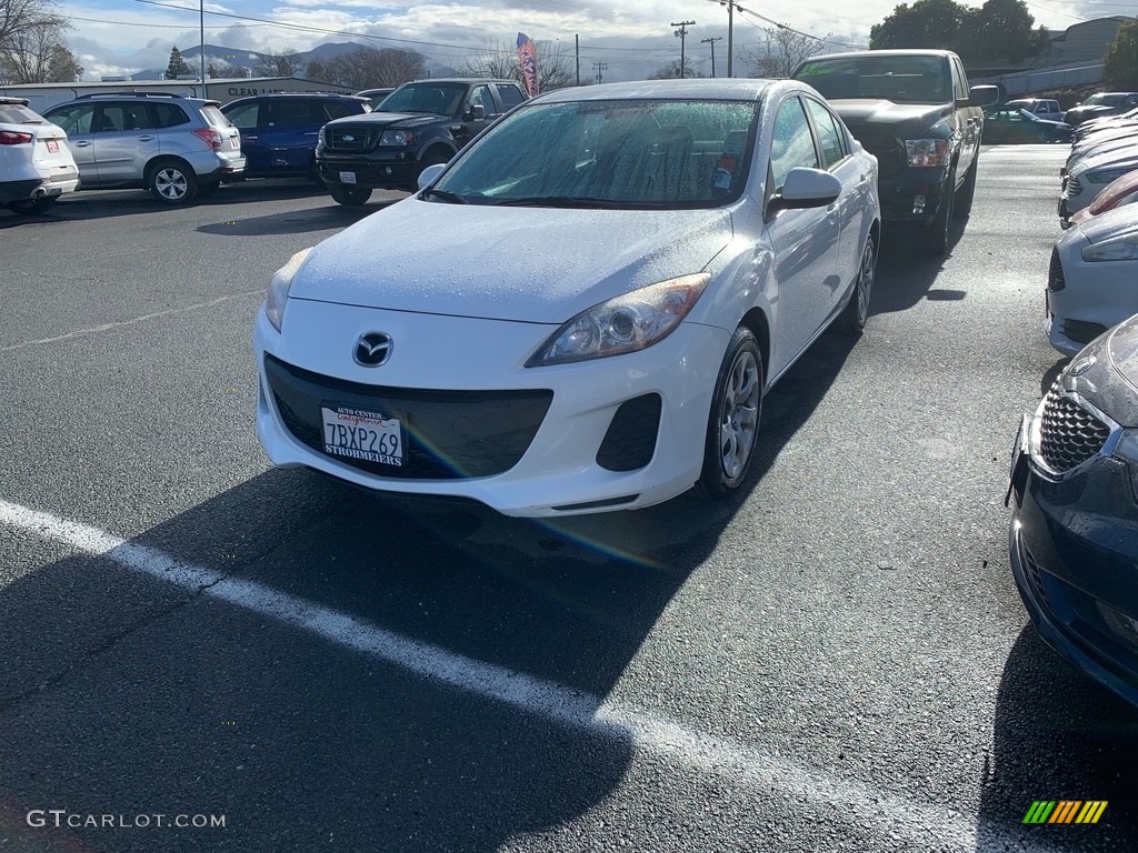 2013 MAZDA3 i SV 4 Door - Crystal White Pearl Mica / Black photo #2
