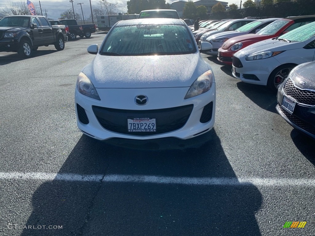 2013 MAZDA3 i SV 4 Door - Crystal White Pearl Mica / Black photo #4