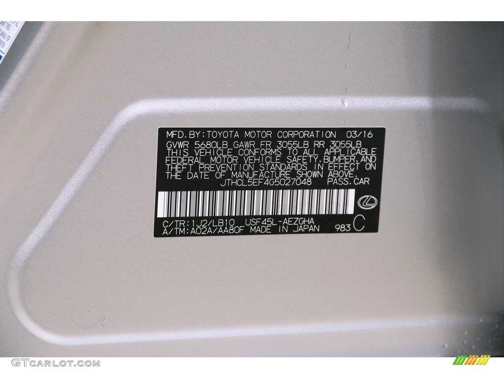 2016 LS Color Code 1J2 for Liquid Platinum Photo #140898682