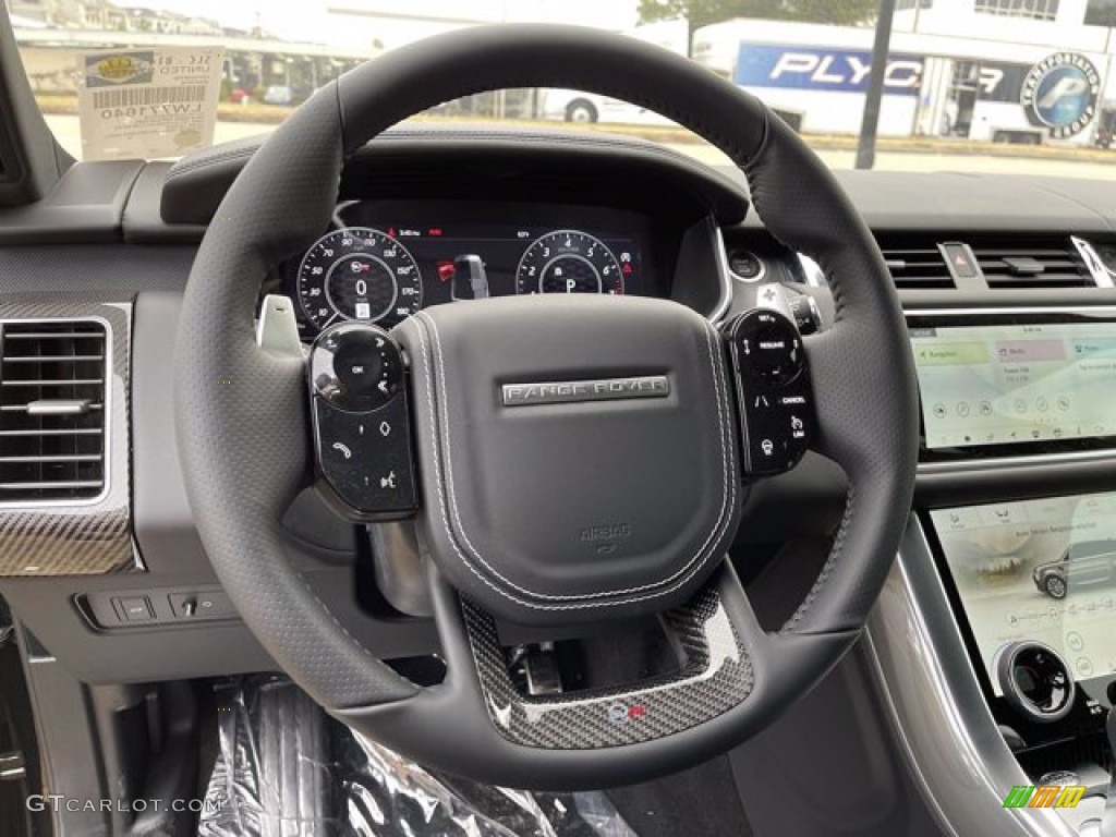 2021 Land Rover Range Rover Sport SVR Carbon Edition Ebony Steering Wheel Photo #140899939