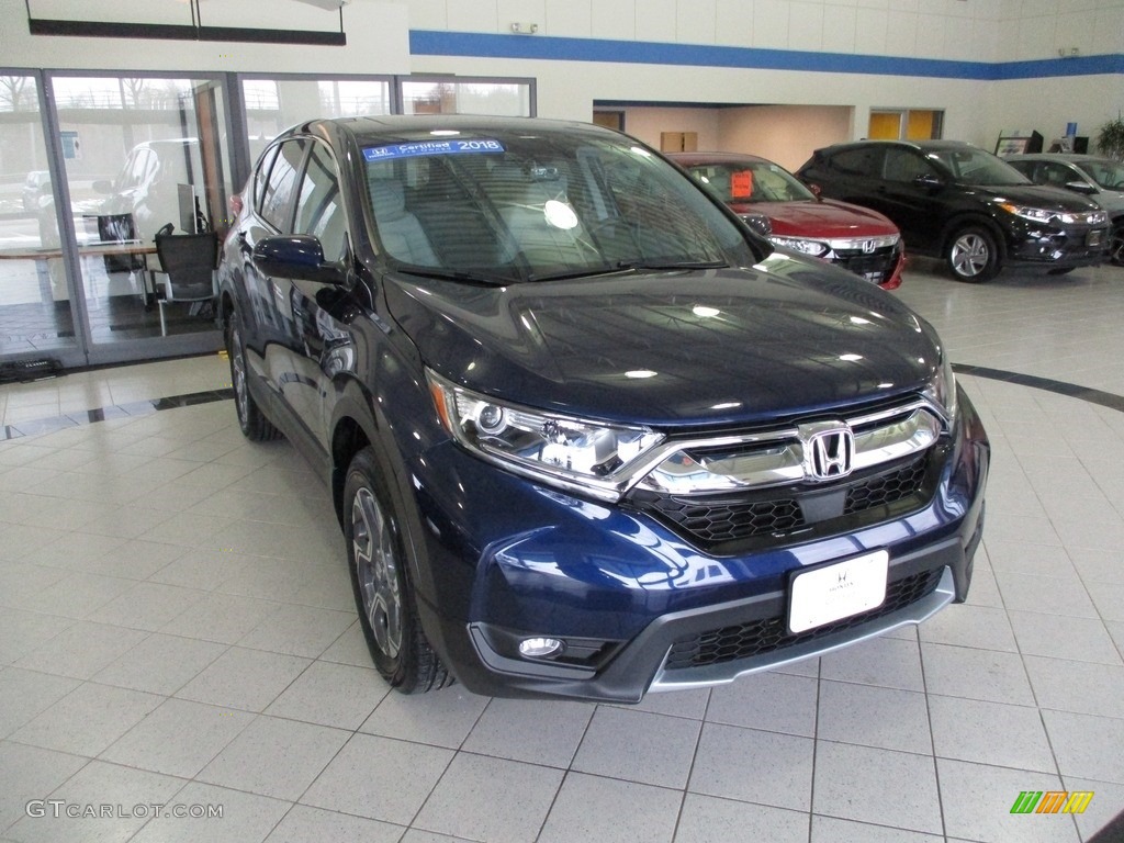 2018 CR-V EX-L AWD - Obsidian Blue Pearl / Gray photo #3