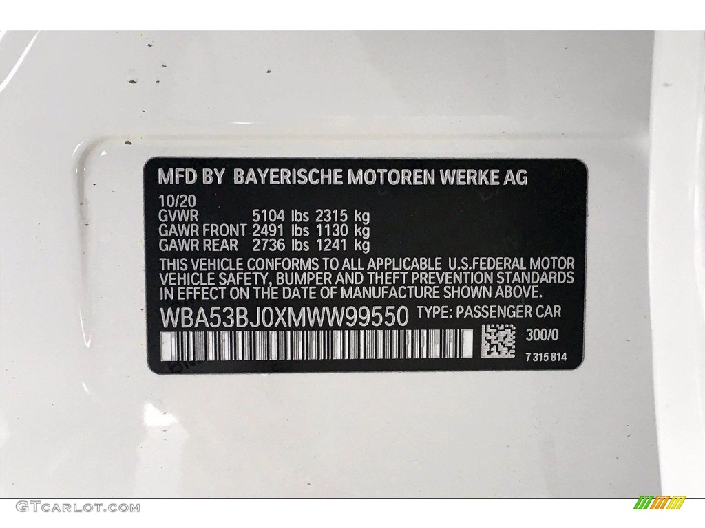 2021 5 Series 540i Sedan - Alpine White / Black photo #18