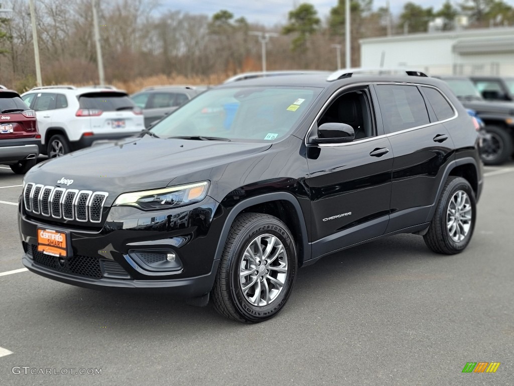Diamond Black Crystal Pearl 2021 Jeep Cherokee Latitude Lux 4x4 Exterior Photo #140910839