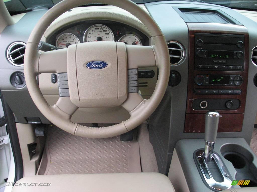 2005 F150 Lariat SuperCrew 4x4 - Oxford White / Tan photo #12