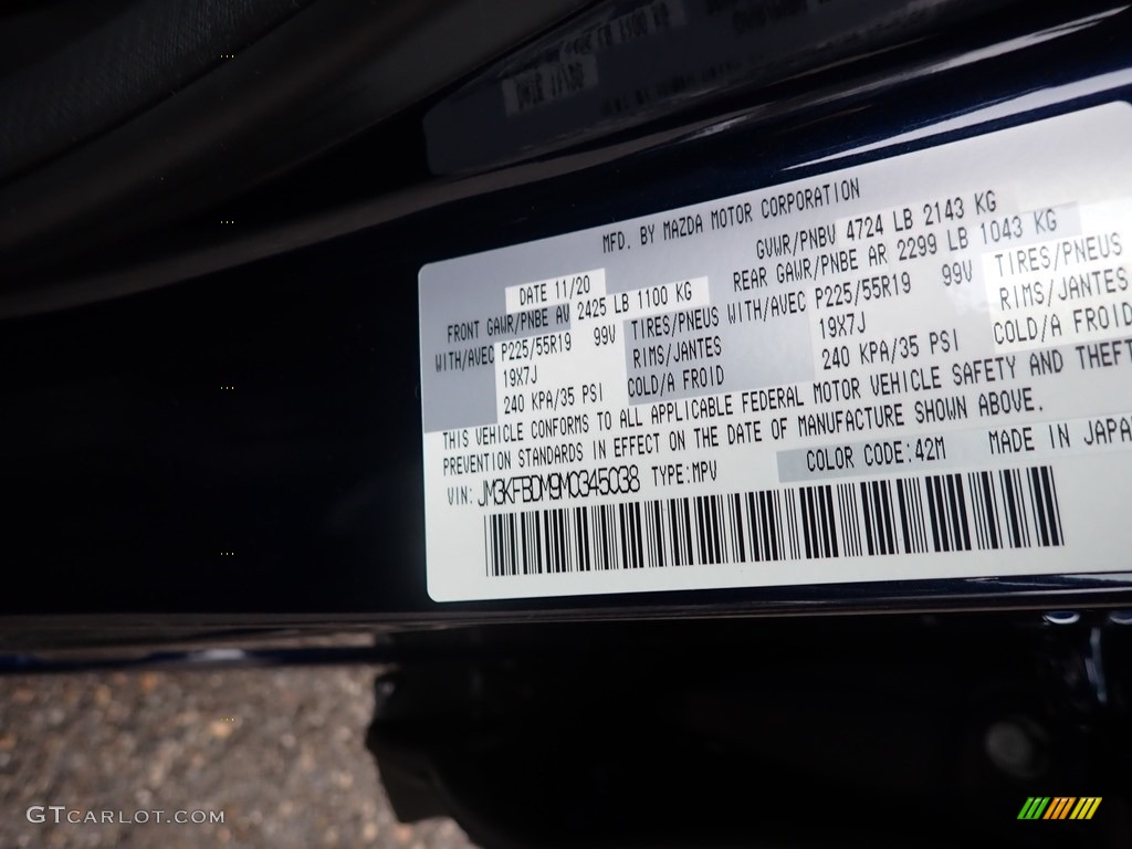 2021 CX-5 Grand Touring AWD - Deep Crystal Blue Mica / Black photo #12
