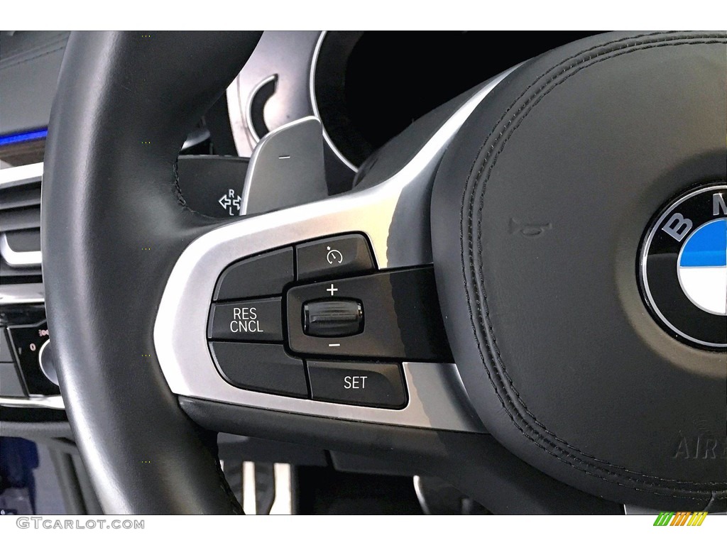 2018 BMW 5 Series 540i Sedan Black Steering Wheel Photo #140921698