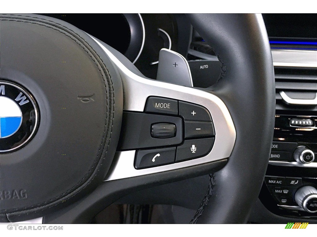 2018 BMW 5 Series 540i Sedan Black Steering Wheel Photo #140921722