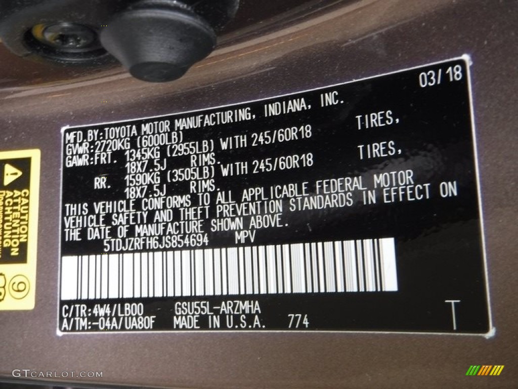 2018 Highlander XLE AWD - Toasted Walnut Pearl / Almond photo #31