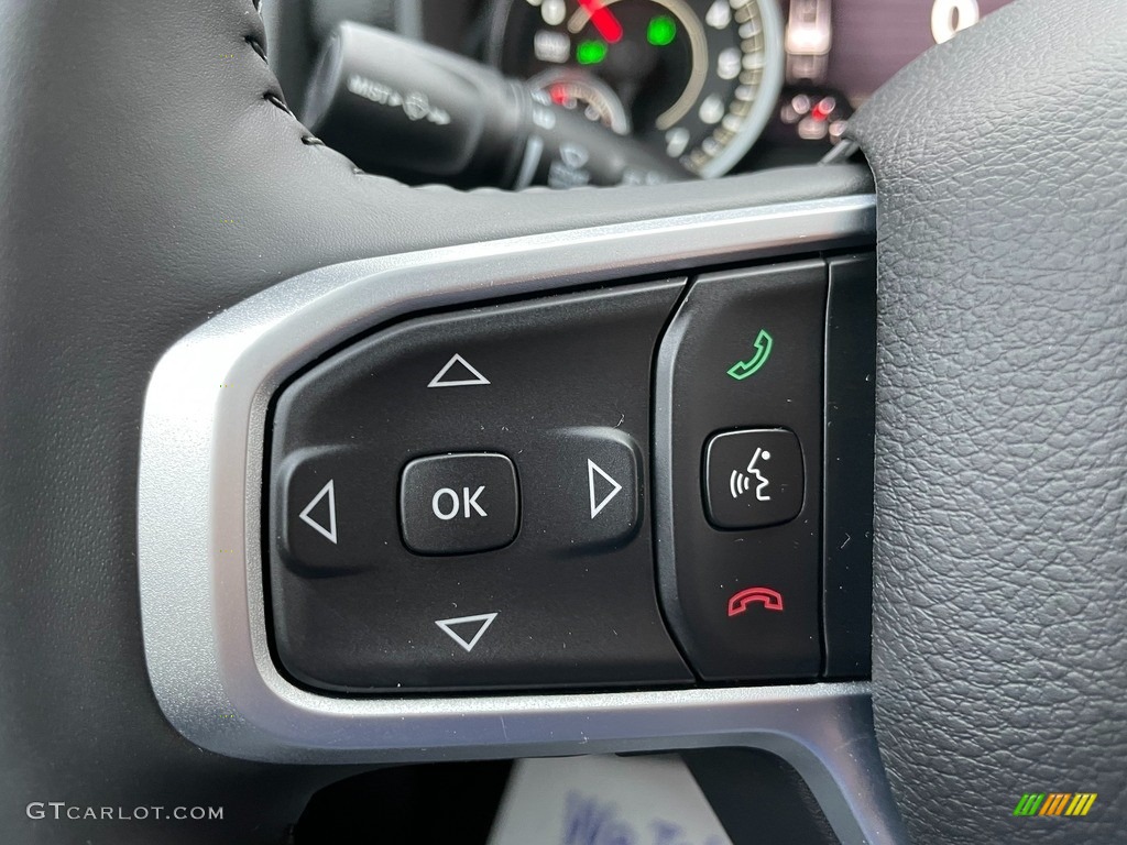 2021 Ram 1500 Big Horn Quad Cab 4x4 Diesel Gray/Black Steering Wheel Photo #140925707
