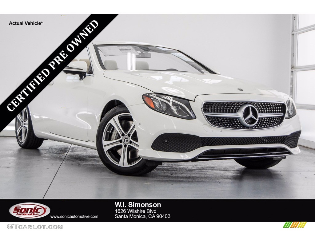 2018 E 400 Convertible - Polar White / Macchiato Beige/Espresso Brown photo #1
