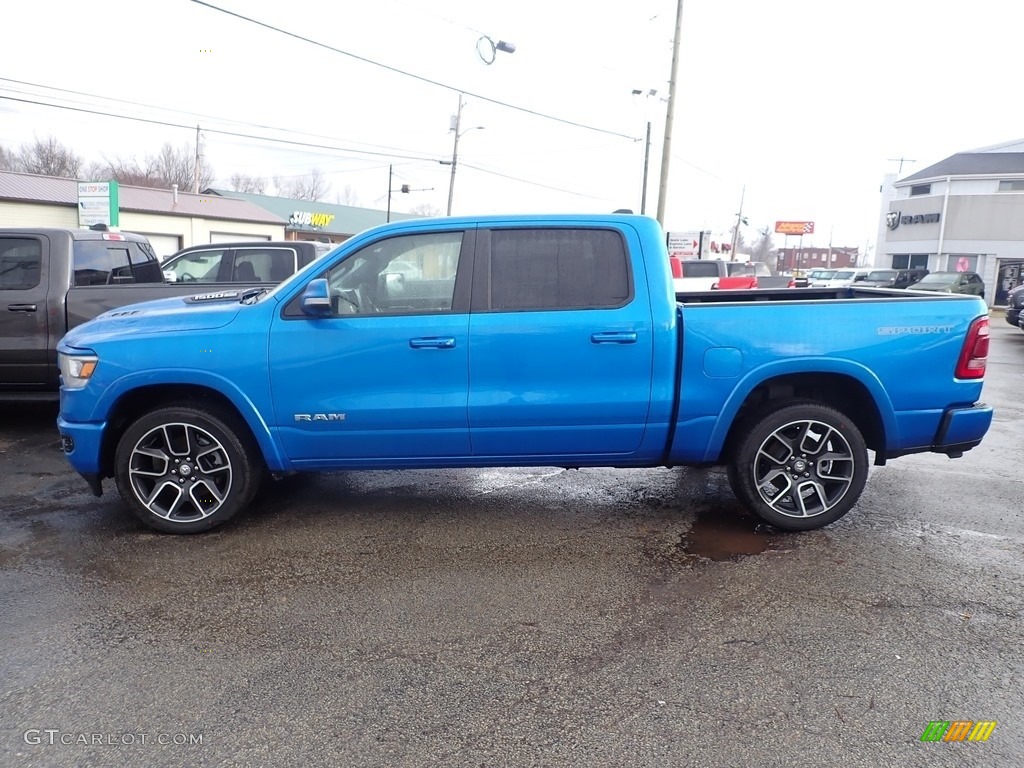 Hydro Blue Pearl 2021 Ram 1500 Laramie Crew Cab 4x4 Exterior Photo #140931416