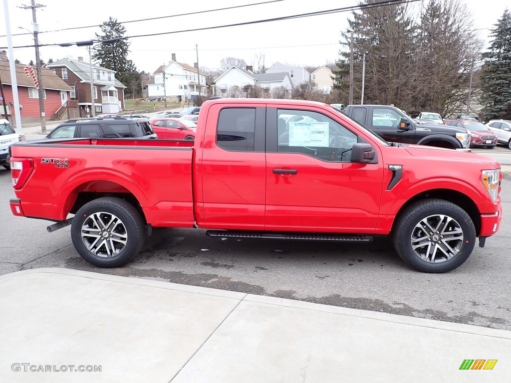 Race Red 2021 Ford F150 STX SuperCab 4x4 Exterior Photo #140937396
