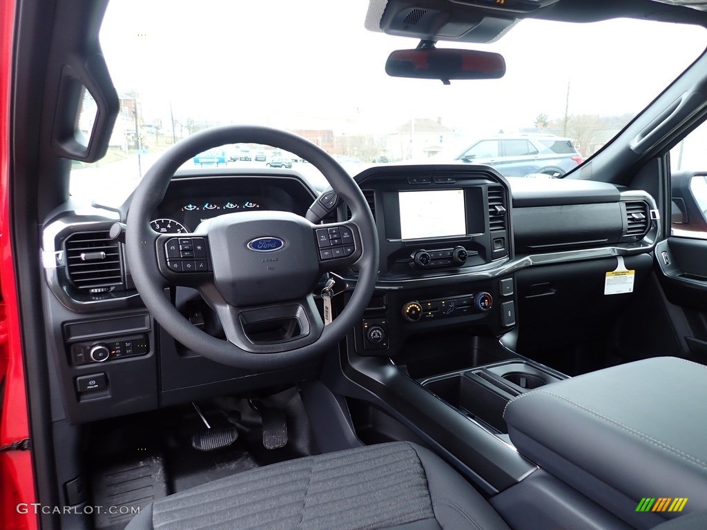 Black Interior 2021 Ford F150 STX SuperCab 4x4 Photo #140937513