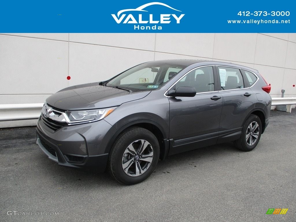 2018 CR-V LX AWD - Modern Steel Metallic / Black photo #1