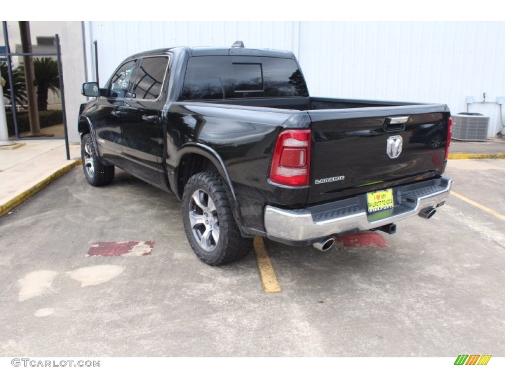 2019 1500 Laramie Crew Cab - Diamond Black Crystal Pearl / Black photo #6