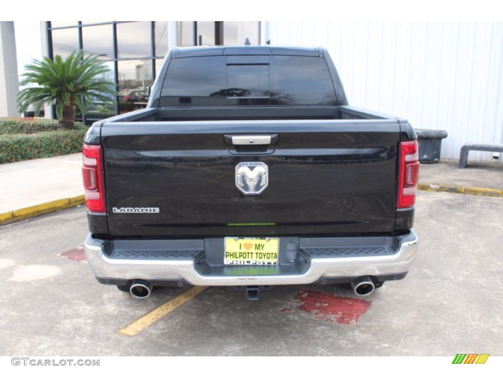 2019 1500 Laramie Crew Cab - Diamond Black Crystal Pearl / Black photo #7