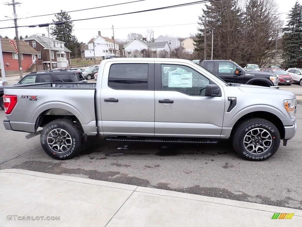 Iconic Silver 2021 Ford F150 STX SuperCrew 4x4 Exterior Photo #140938398