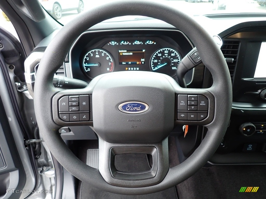 2021 Ford F150 STX SuperCrew 4x4 Black Steering Wheel Photo #140938659