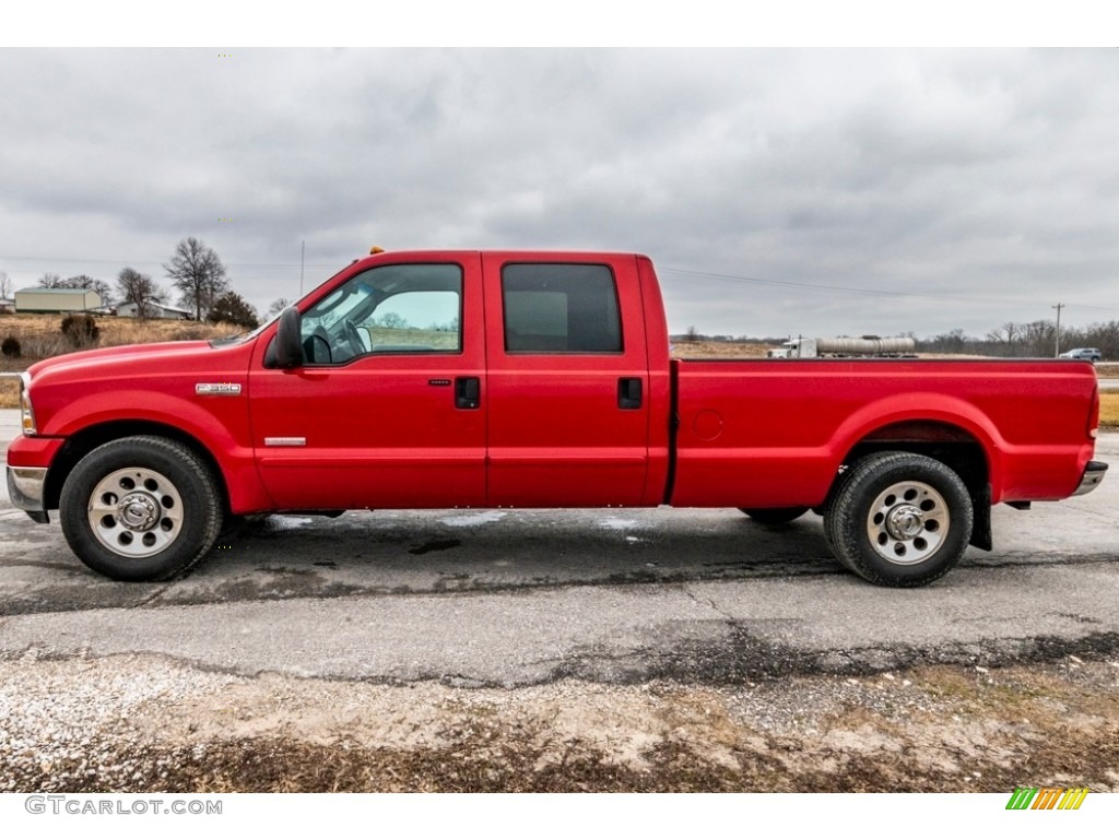 Red 2005 Ford F350 Super Duty XLT Crew Cab Exterior Photo #140939394