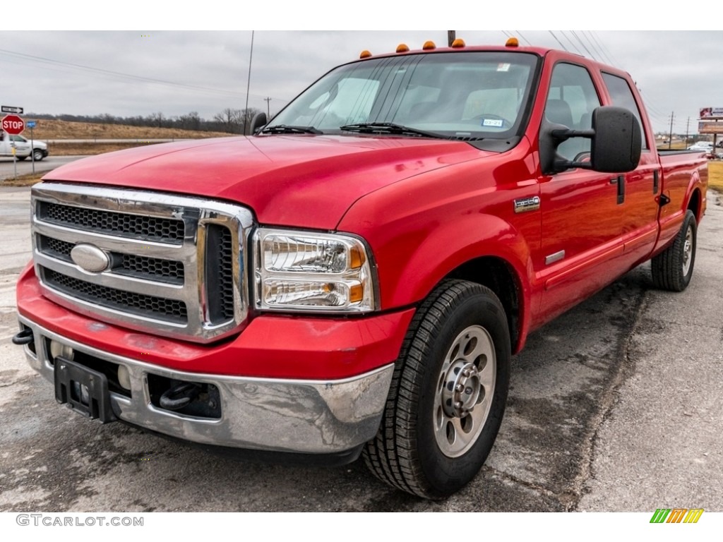Red 2005 Ford F350 Super Duty XLT Crew Cab Exterior Photo #140939430