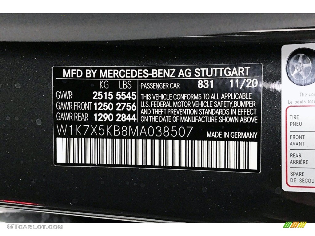 2021 AMG GT Color Code 831 for Graphite Gray Metallic Photo #140948089