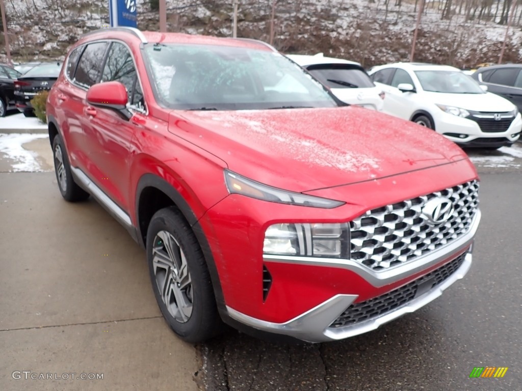 2021 Calypso Red Hyundai Santa Fe SEL AWD 140943594 Photo 3